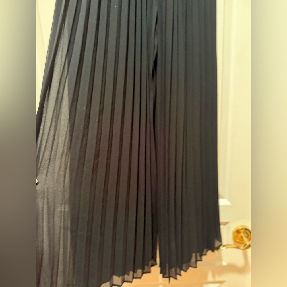 HYFVE Black Wide leg sheer pleated pants from fashion boutique Marshal Russo NWt